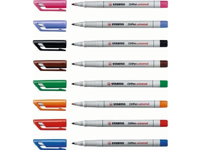 STABILO OHPen universal, 10 kpl, Musta, Valkoinen, Multi, Valkoinen, Muovi, 0,4 mm