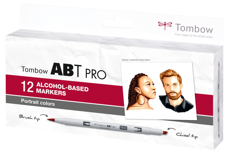 Tombow Marker alcohol ABT PRO Dual Brush 12P-6 Portrait set (12 stk.)