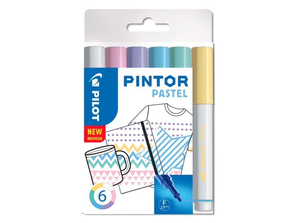 Marker Pilot Pintor Fine Pastel Mix 1,0 ass. farver (6 stk.)