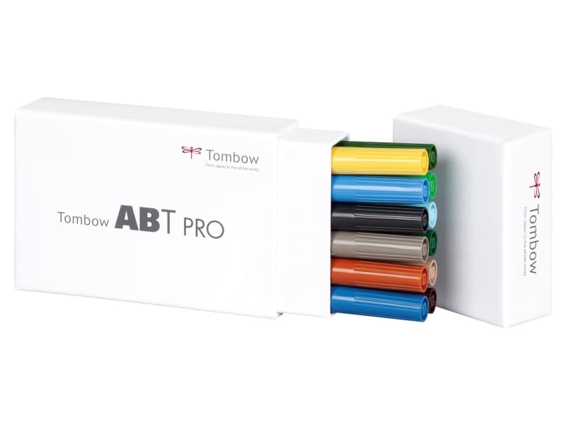 Tombow marker alcohol-based ABT PRO Dual Brush 12P-4 lanscape colours (12 stk.)