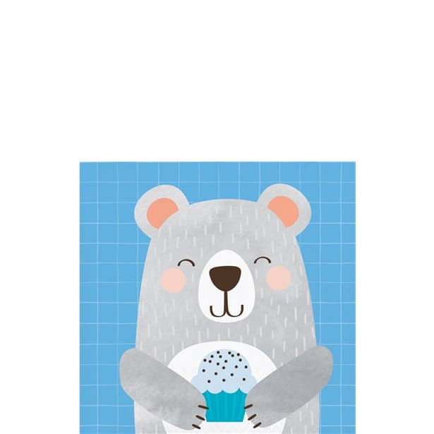 Birthday Bear- Servetter Muffins