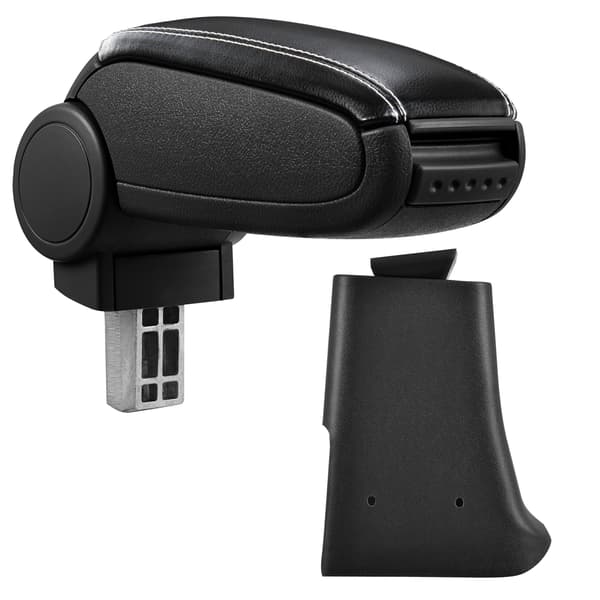 [pro.tec]® Armlæn til Volkswagen Golf 3 (alle modeller) / Volkswagen Vento - kunstlæder - sort med hvid søm