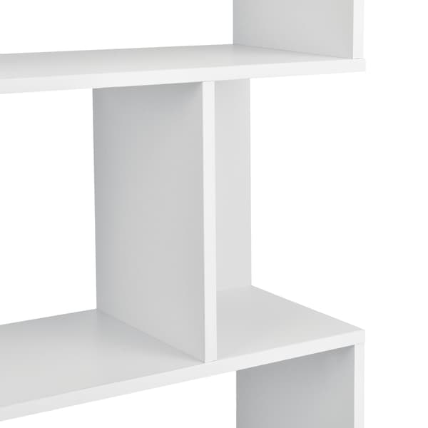 [en.casa]® Bokhylla Oxford-192x80x24cm-melaminbelagd spånskiva-vit-max. belastning per hylla: 8 kg