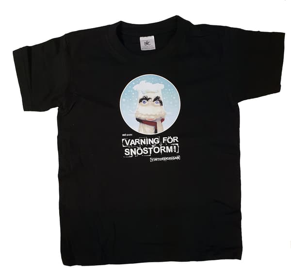 Vinterskuggan Snöstorm T-shirt svart, stl 110/116
