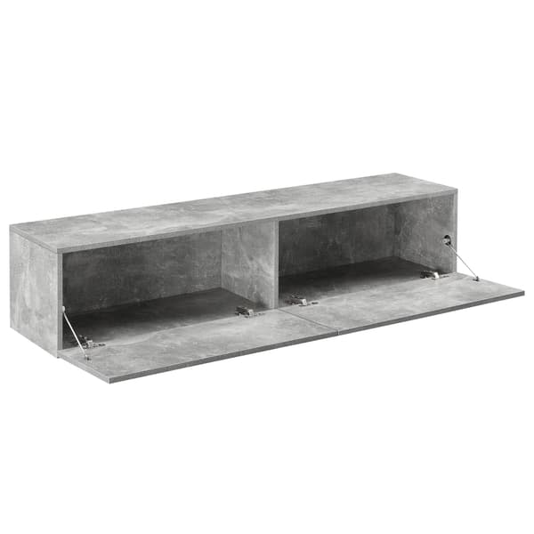 [en.casa] Väggskåp Evaton-tv-bord-sängbord-hallmöbel-med 2 lådor-140x33x30cm-melaminbelagd spånskiva-betongkänsla-max. belastning: 25 kg