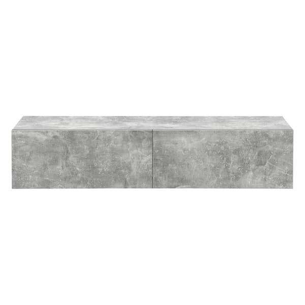[en.casa] Väggskåp Evaton-tv-bord-sängbord-hallmöbel-med 2 lådor-140x33x30cm-melaminbelagd spånskiva-betongkänsla-max. belastning: 25 kg