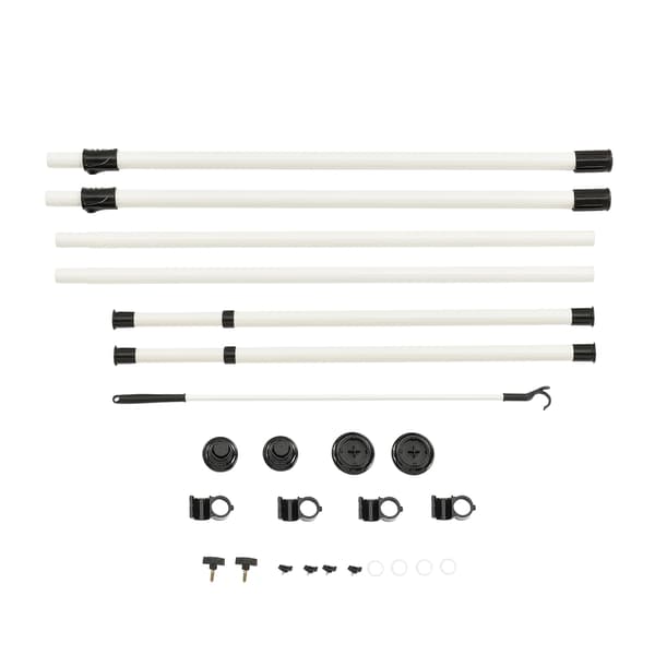 [en.casa]® Teleskooppinen vaatetanko, metalli, muovi 110 - 305 x 75 - 115 cm valkoinen