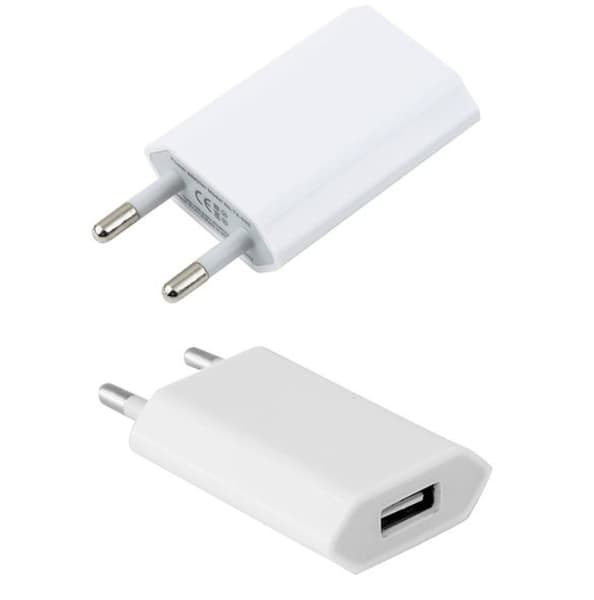 2- Pack Väggadapter 5V 1A för iPhone / Samsung / Sony / LG / mm.