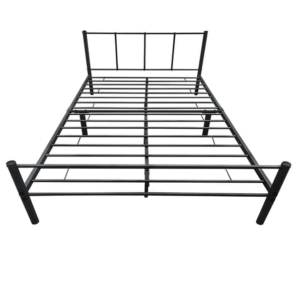 [en.casa]® Sängstomme Laos i metall inkl. ribbotten-200x160cm-svart, matt-reptålig