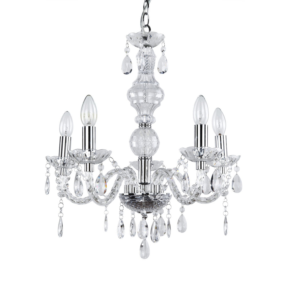 Bild av [lux.pro]® Elegant ljuskrona Elegance- femarmad - krom (5 x E14)