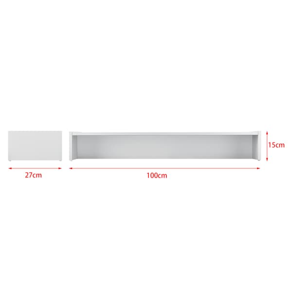 [en.casa]® Skärmstativ-100x27x15cm-spånskiva-vit-max. belastning: 10 kg