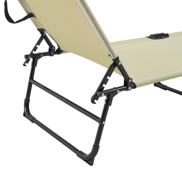 [casa.pro]® 2 Solsängar med tak-hopfällbar-Creme