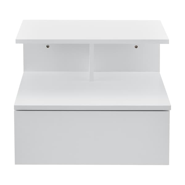 [en.casa]® Vægmonterende Skab med Skuffe - 40x35x31cm - spånplade - hvid