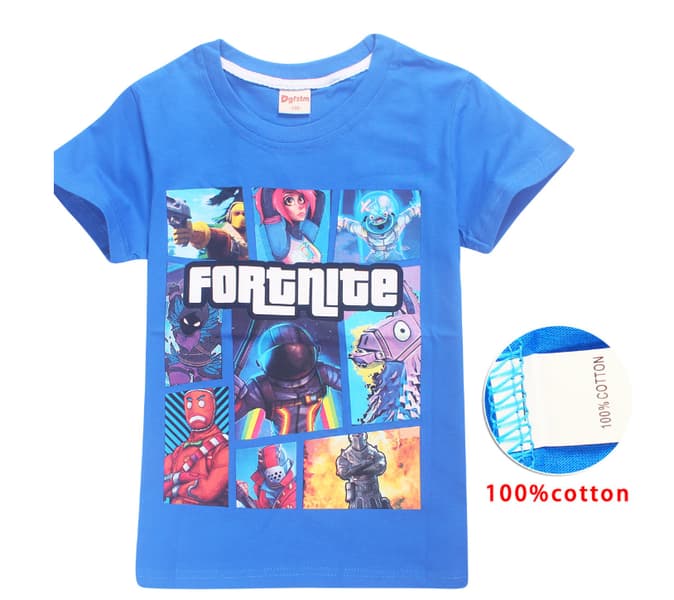 Fortnite T-paidat lapsille mitoitettu 140 Blue (malli 8391)