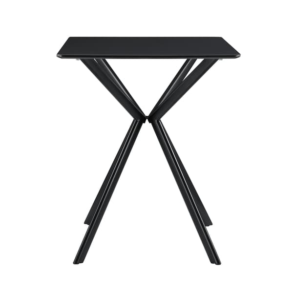 [en.casa]® Matbord-60x60x75cm-svartlackad-ben i metall