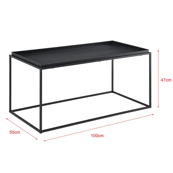 [en.casa]® Sofabord / Sideboard Ulla-metal-47x100x50cm-modstandsdygtig mod ridser-sort-matt