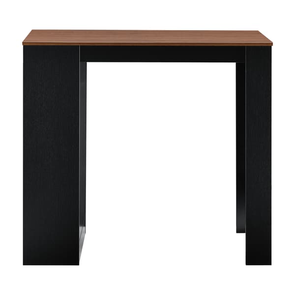 [en.casa] Elegant barbord med 3 hyllor-110x50x103cm-svart-valnöt imitation