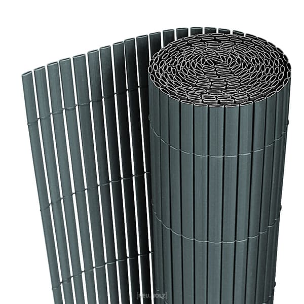 [neu.haus]® Insynskydd-staket-PVC-90x300cm-grå