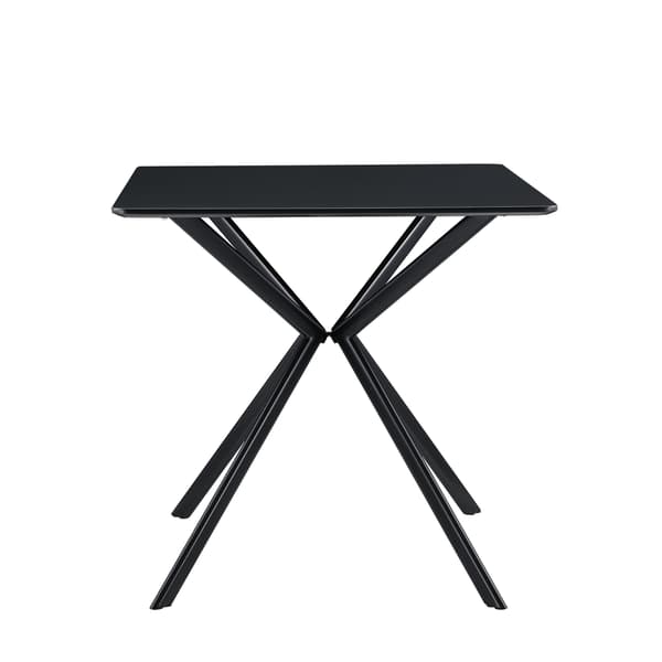 [en.casa]® Matbord-78x78x75cm-svartlackad-ben i metall