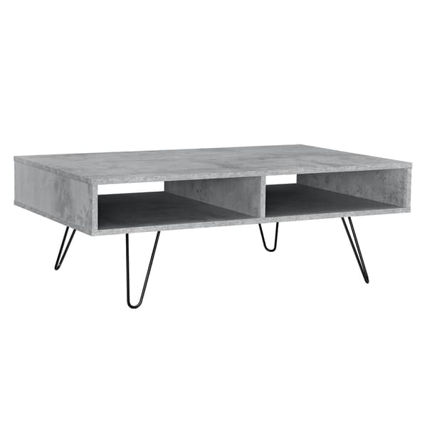 [en.casa]® Moderne sofabord Preston 100 x 60 x 35 ramme metal beton-optik