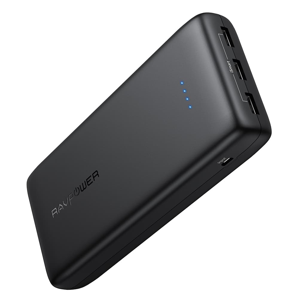 RAVPower Ace Series 32000 mAh powerbank, 3 x USB-A output, Black