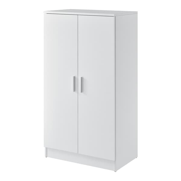 [en.casa] Skoskåp med dörrar-7 förvaringsytor, plats för 14 par skor-108x55x35cm-vit