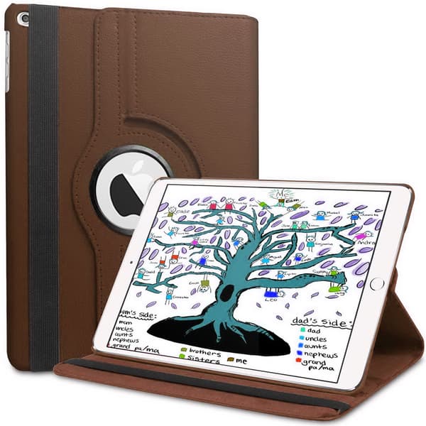 Fodral iPad 9,7" (2017/2018) Roterande 360° - Brun Brown
