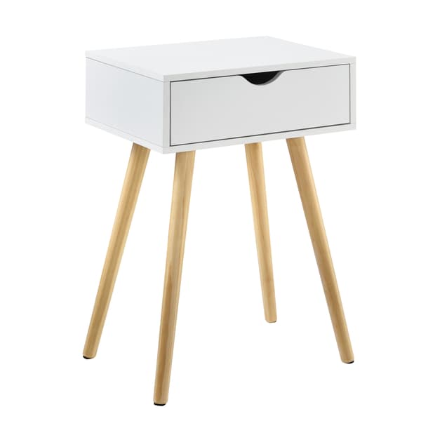 [en.casa] Sängbord-sideboard-med låda-60x40x29,5cm-furu-spånskiva-vit