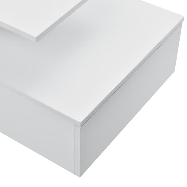 [en.casa]® Vægmonterende Skab med Skuffe - 40x35x31cm - spånplade - hvid