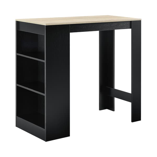 [en.casa] Elegant barbord med 3 hyllor-110x50x103cm-svart-ekfärgad