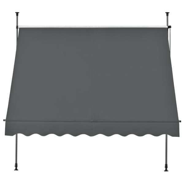 [pro.tec]® Terassmarkis-utan borrning-pulverlackerat stål-justerbar höjd:200-300cm-antrazitgrå-grå-198x120x200-300cm