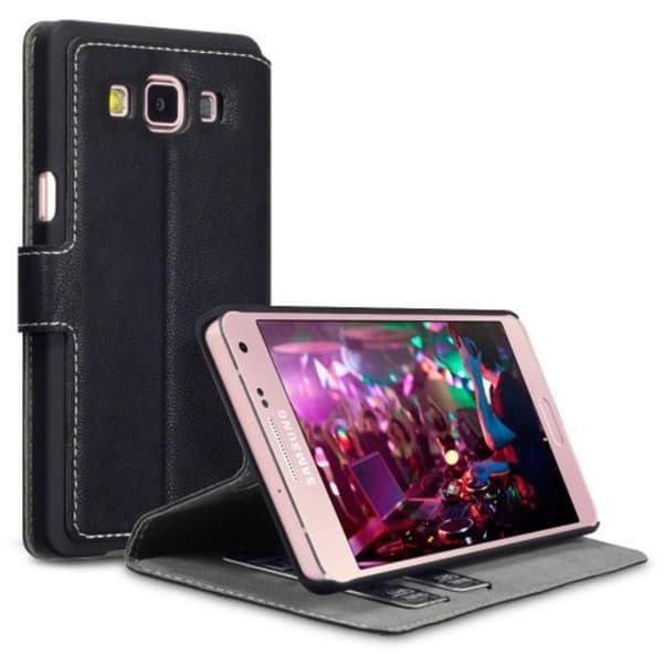 Mobilväska Galaxy A5 Leather Black Slim