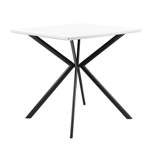 [en.casa]® Valkoinen ruokapöytä MDF-levy, jauhemaalattu metalli 78cm x 78cm x 75cm