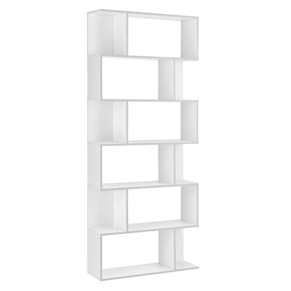 [en.casa]® Bokhylla Oxford-192x80x24cm-melaminbelagd spånskiva-vit-max. belastning per hylla: 8 kg