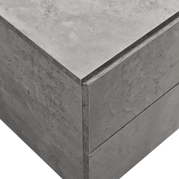 [en.casa]® Vægmonterende Skab - med 2 skuffer - 40x29x30cm - spånplade - betonfarvet