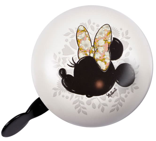 Disney Mimmi Pigg - Klassisk Cykelringklocka i metall - Vit Ø 8 cm