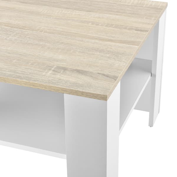 [en.casa]® Soffbord Aachen-60x60x40cm-vit-ek imitation
