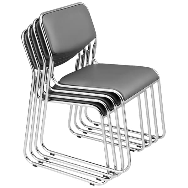 [pro.tec]® Kontorstol / konferencestol - 77 x 55cm - grå - kunstlæder