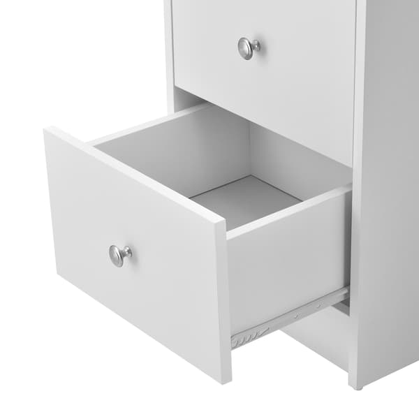 [en.casa]® Skrivebord Lemberg - 120x49x72cm - melaminbelagt spånplade - med skuffer og hylder - hvid/eg