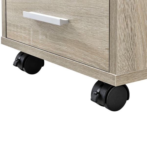[en.casa]® Kontorsskåp på hjul-63x33x38cm-5 lådor-sonoma ek optik