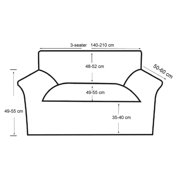 [neu.haus]® Sofföverdrag - Svart - soffbredd: 140-210 cm - elastisk tyg