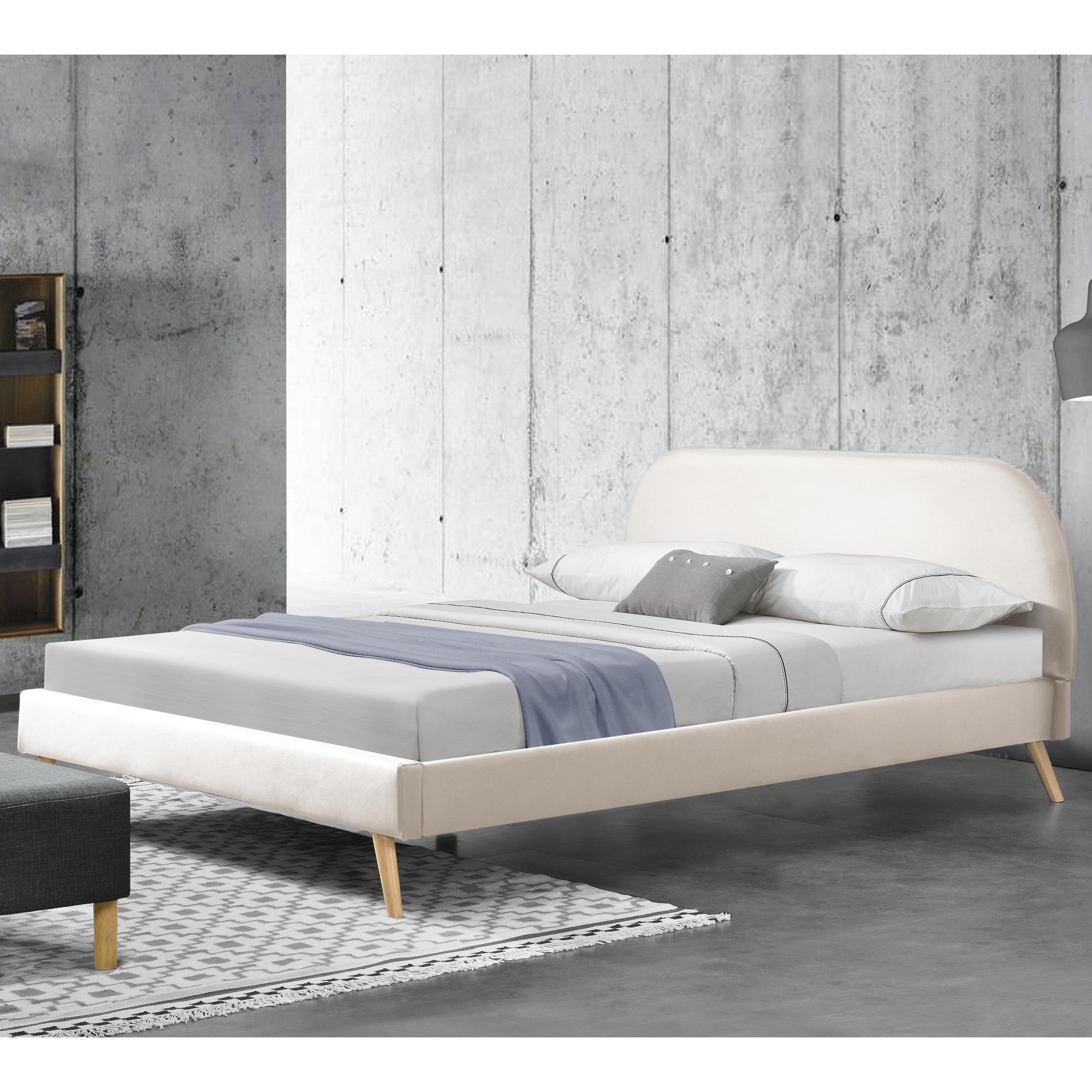 Corium® Klädd sängstomme Elvas inkl. ribbotten-200x180cm-konstläder-matt vit