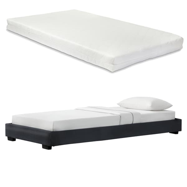 Corium® Luna Sengestel - inkl. madras - kunstlæder - 90x200 - sort