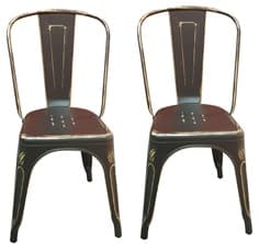 About France stole på metalplader antik sort / guldpris 2 stk