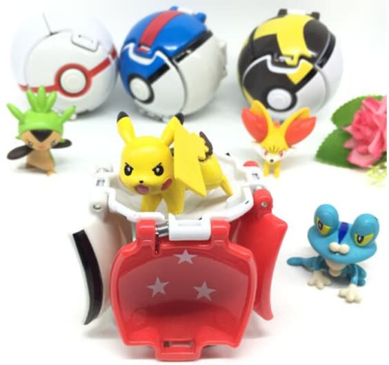 4st Pack Pokemon Action Anime Figures Balls- Innehåll Pikachu