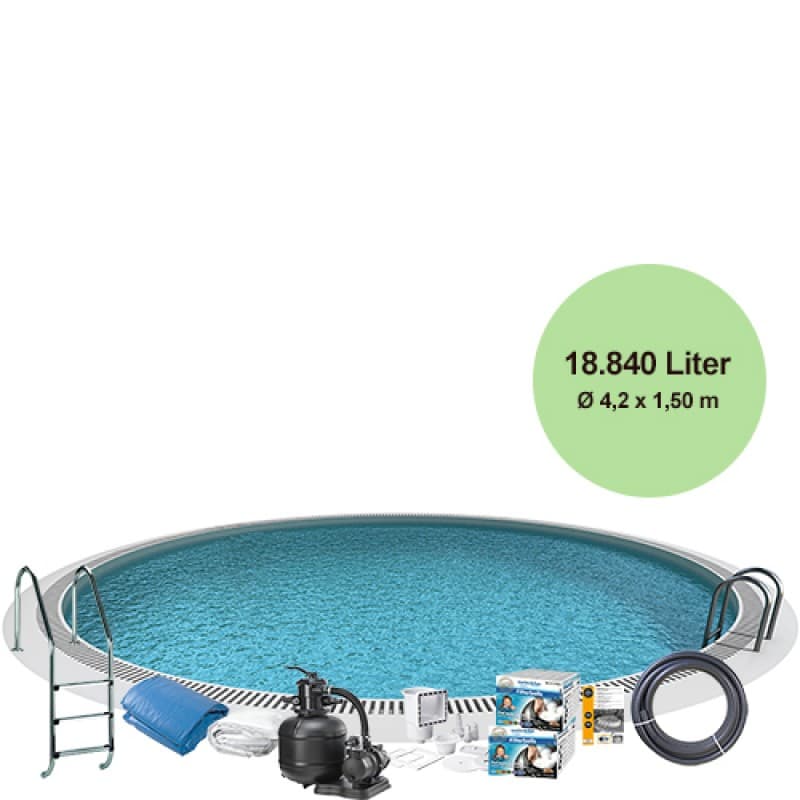 Swim & Fun familiepool - Inground Poolpakke 18.840 liter og ekstra dyb