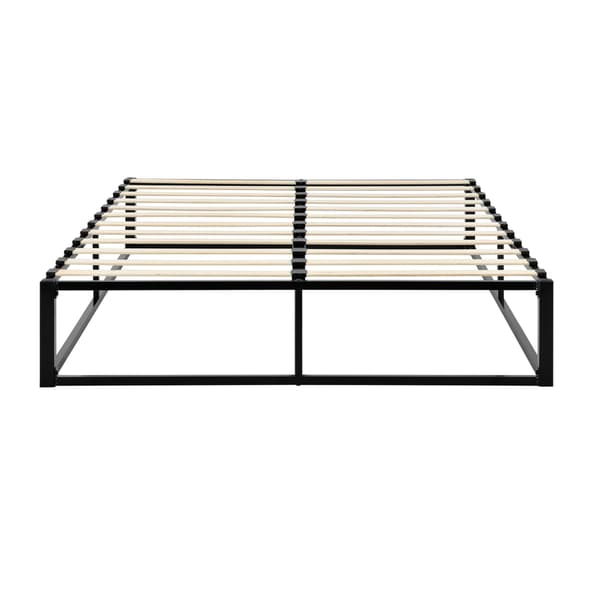 [en.casa]® Säng Bergkamen inkl. madrass-metall-140x200cm-stål-svart