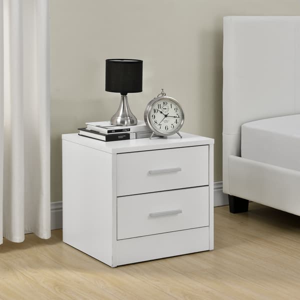 [en.casa]® Sängbord / Avlastningsbord Klovsta-37x38x34cm-vit
