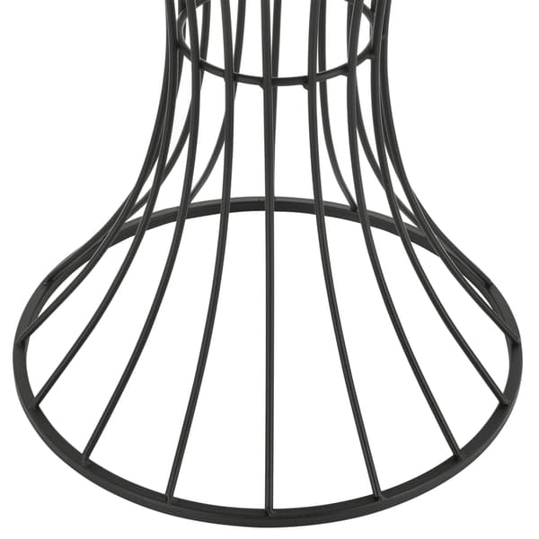 [en.casa]® Timglasformat soffbord-sängbord-55,5x37,5cm-metall-MDF-svart-rustik träoptik