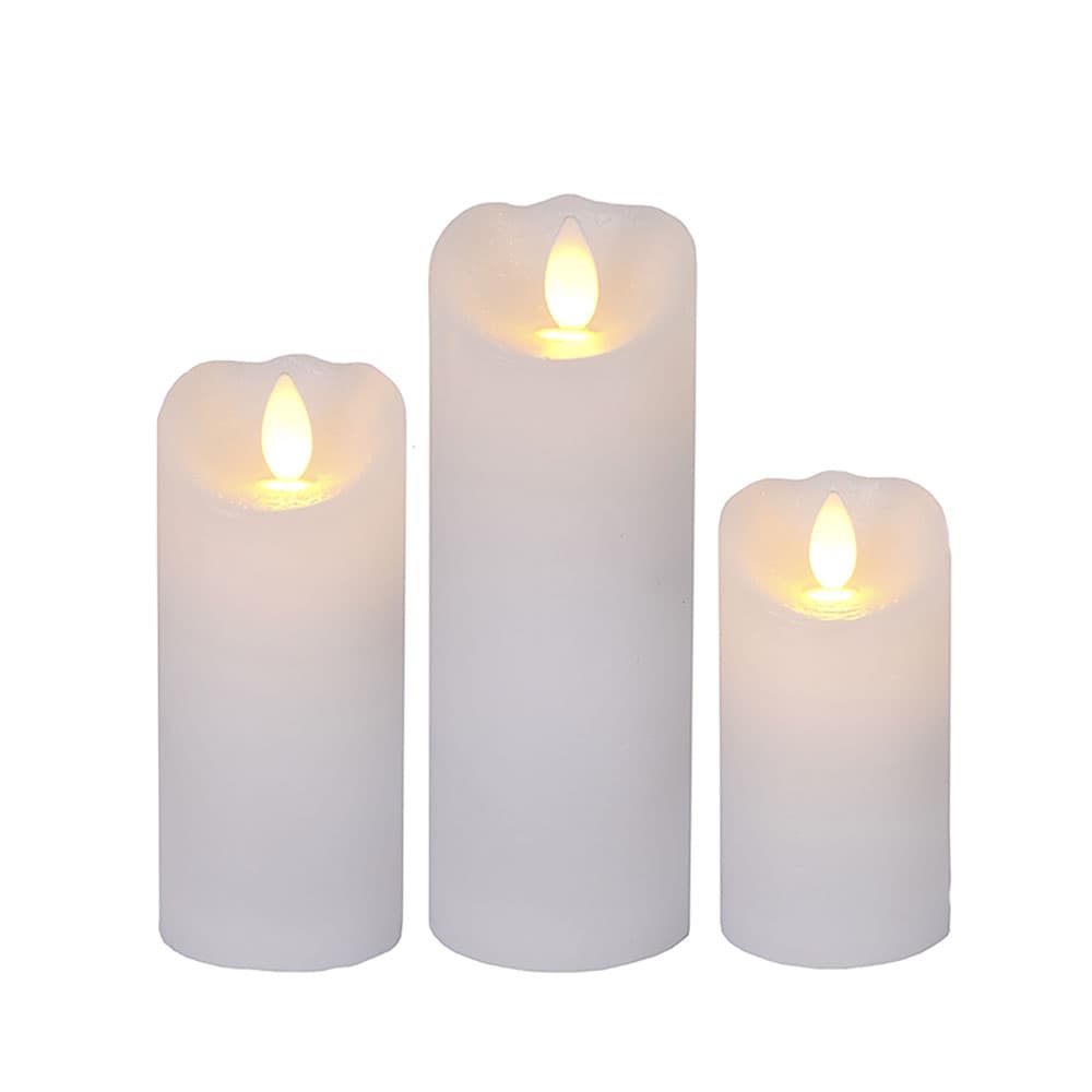 Batteridrivna vaxljus med Glow flame och timer 3-pack